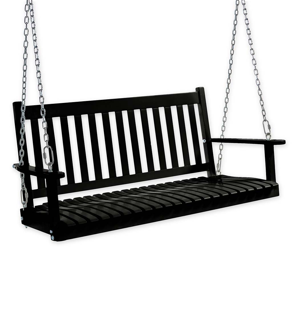 Slatted Wood Porch Swing