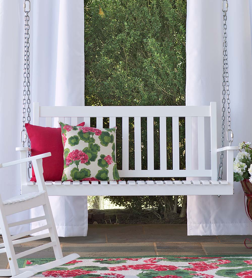 Slatted Wood Porch Swing