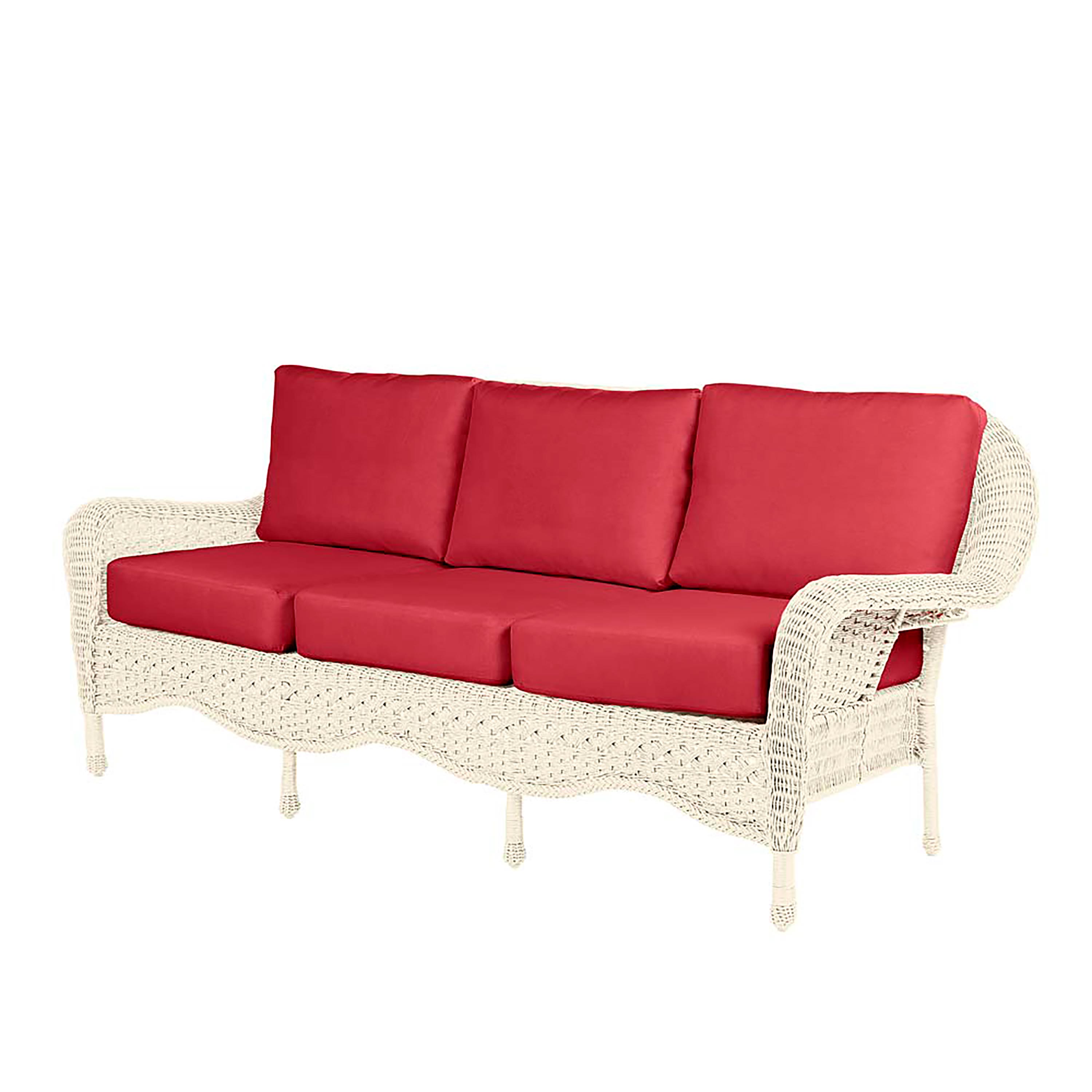 Cloud White with Barn Red Cushions