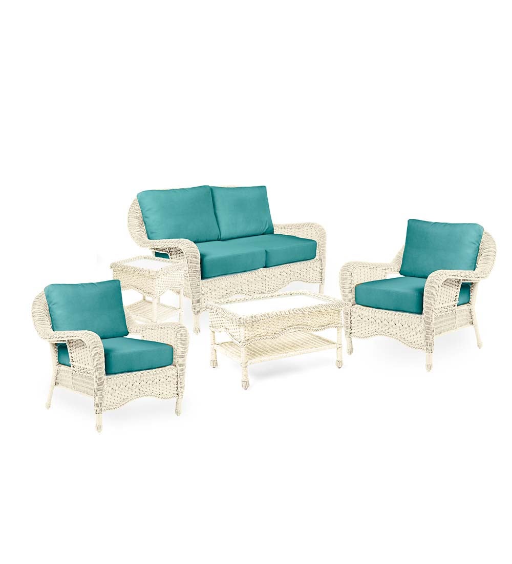 Prospect Hill Outdoor Wicker Deep Seating Love Seat Set with Cushions