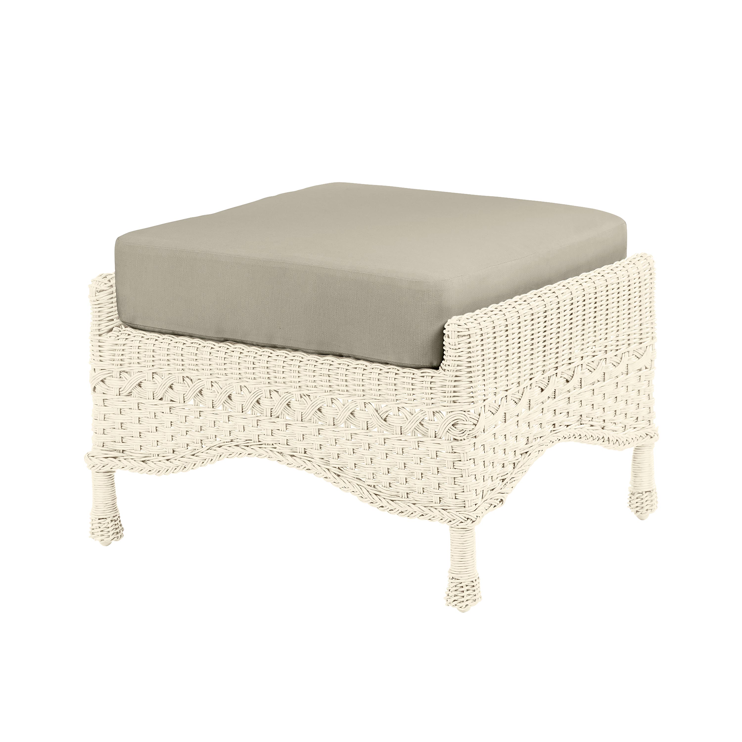 Prospect Hill Outdoor Wicker Deep Seating Ottoman with Cushion