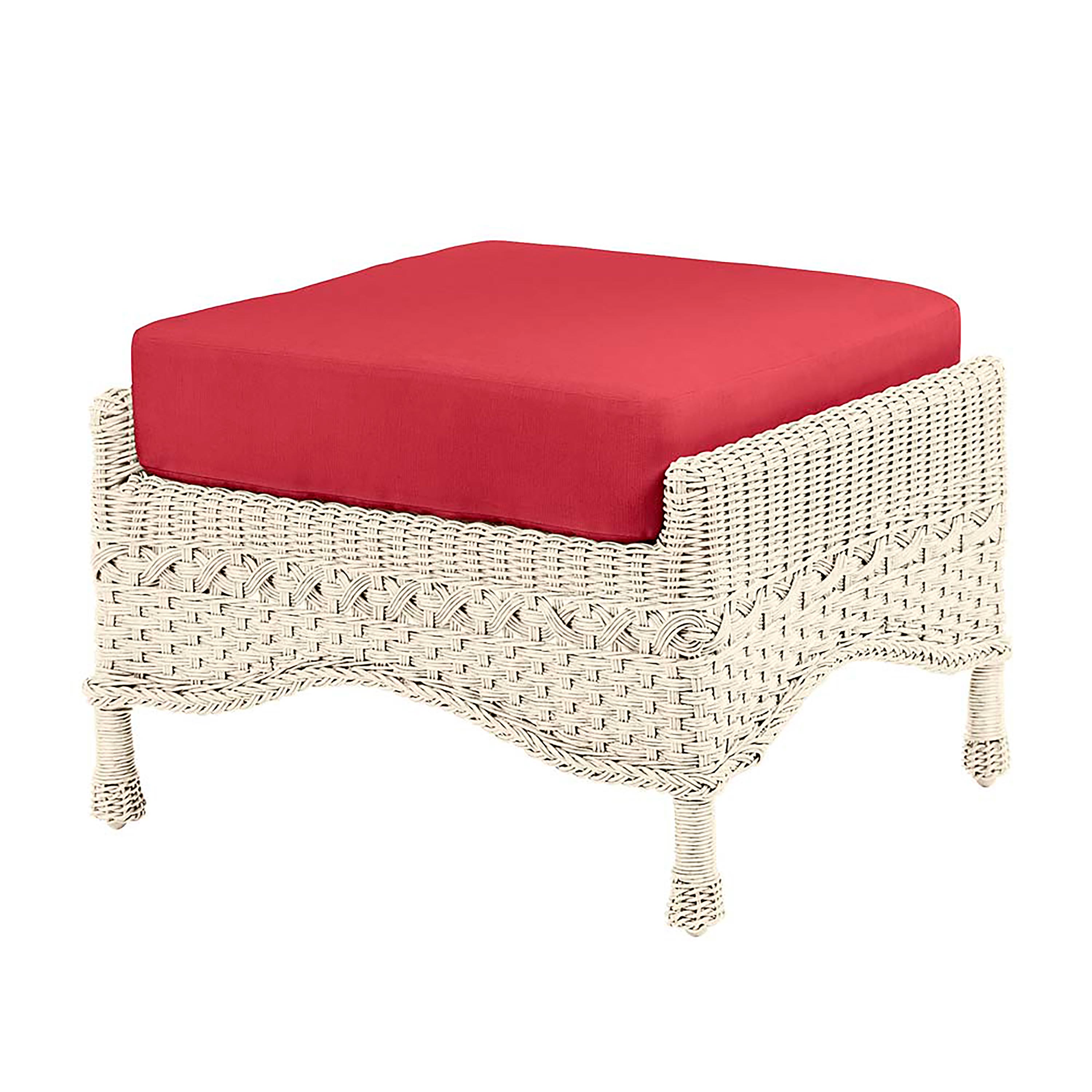 Prospect Hill Outdoor Wicker Deep Seating Ottoman with Cushion