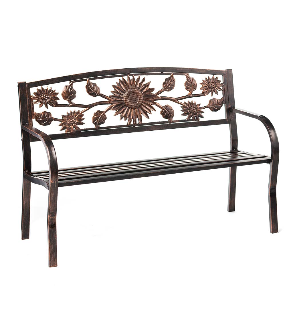 Sunflower Metal Garden Bench