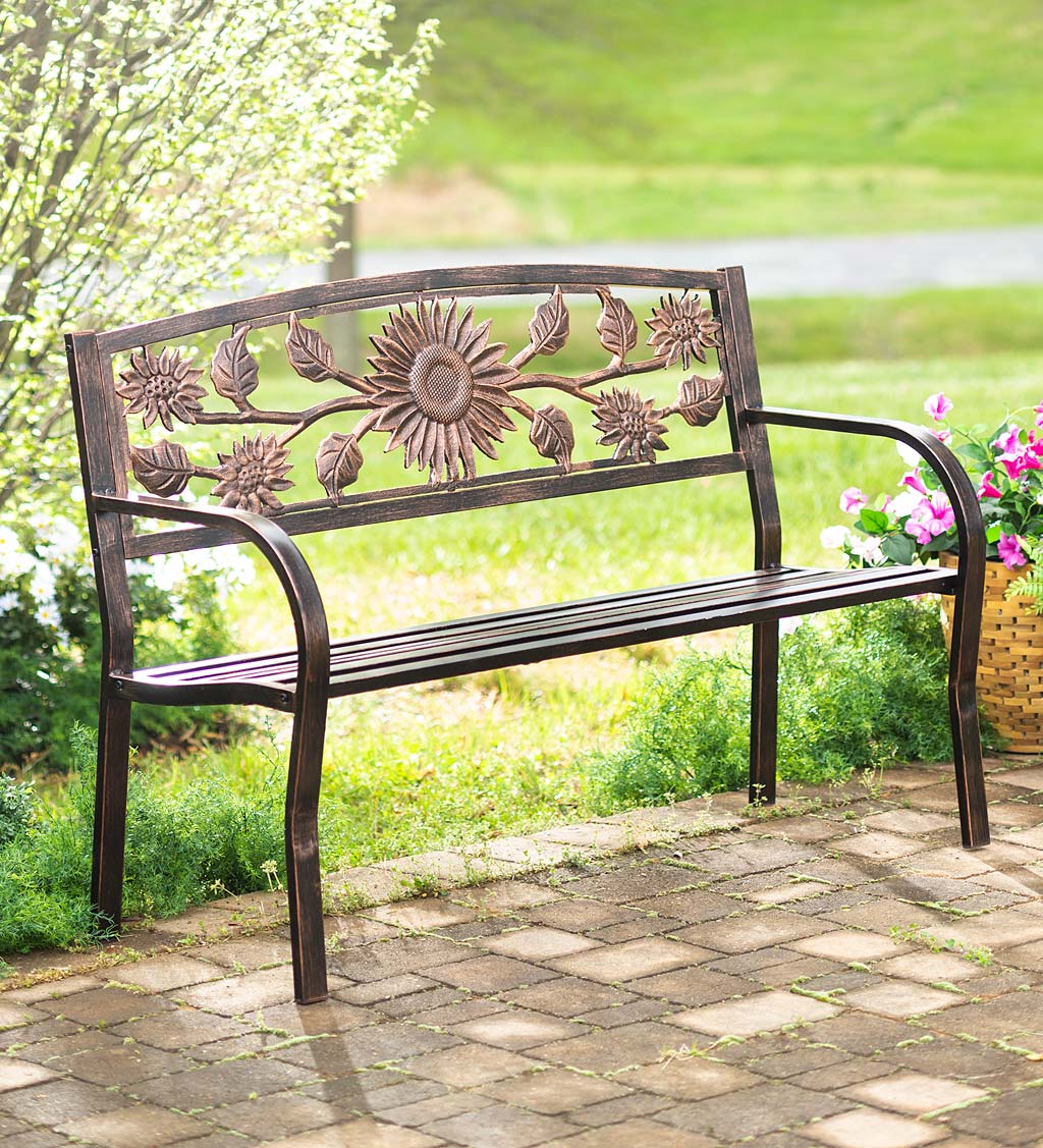 Sunflower Metal Garden Bench