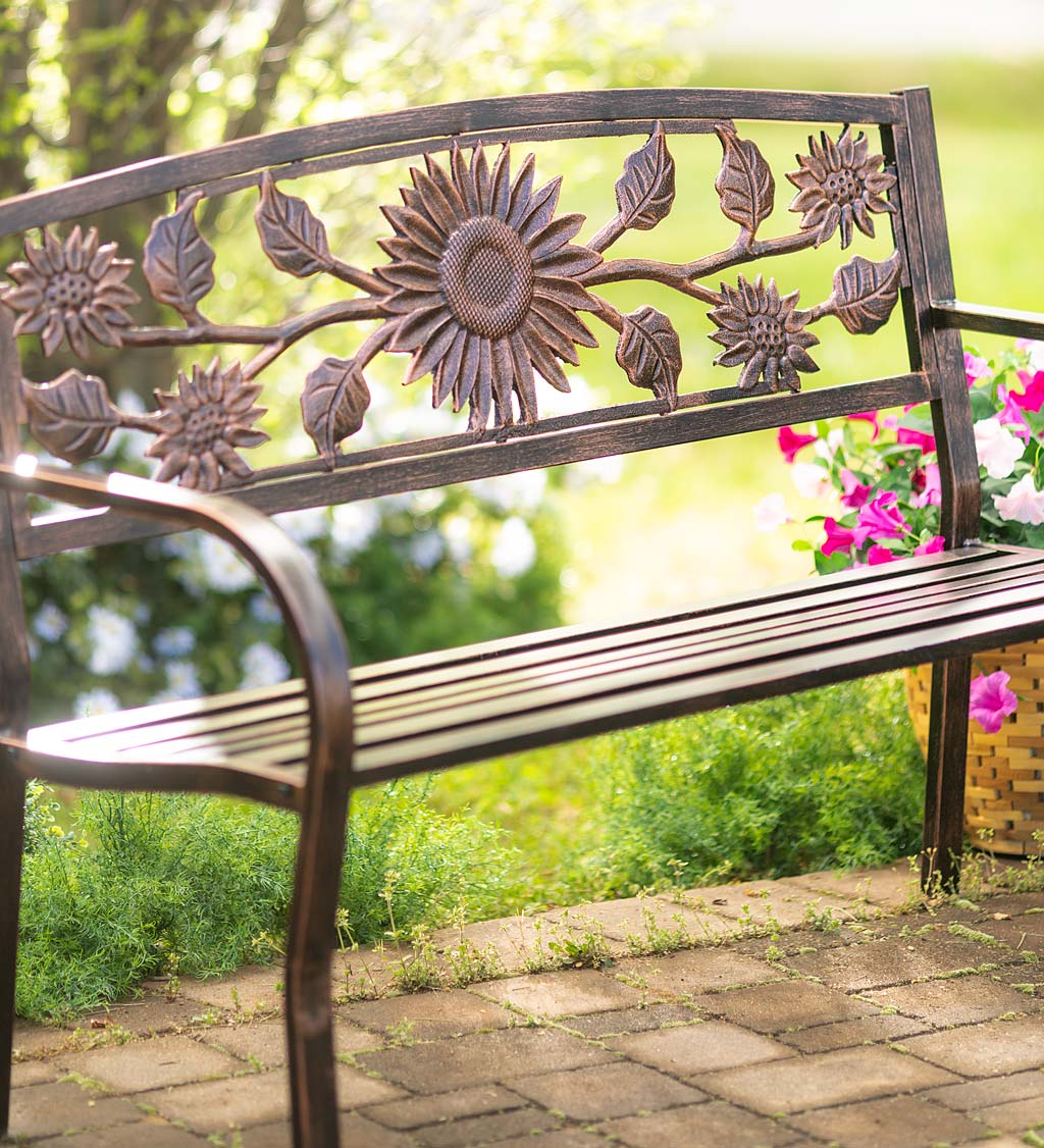 Sunflower Metal Garden Bench