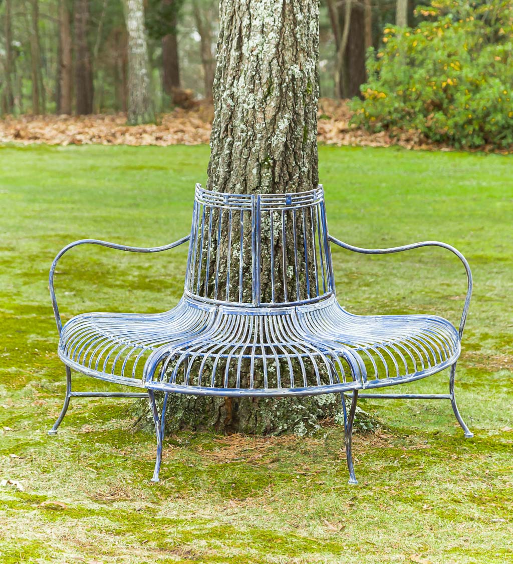 Metal Curved Wrap-Around Tree Bench