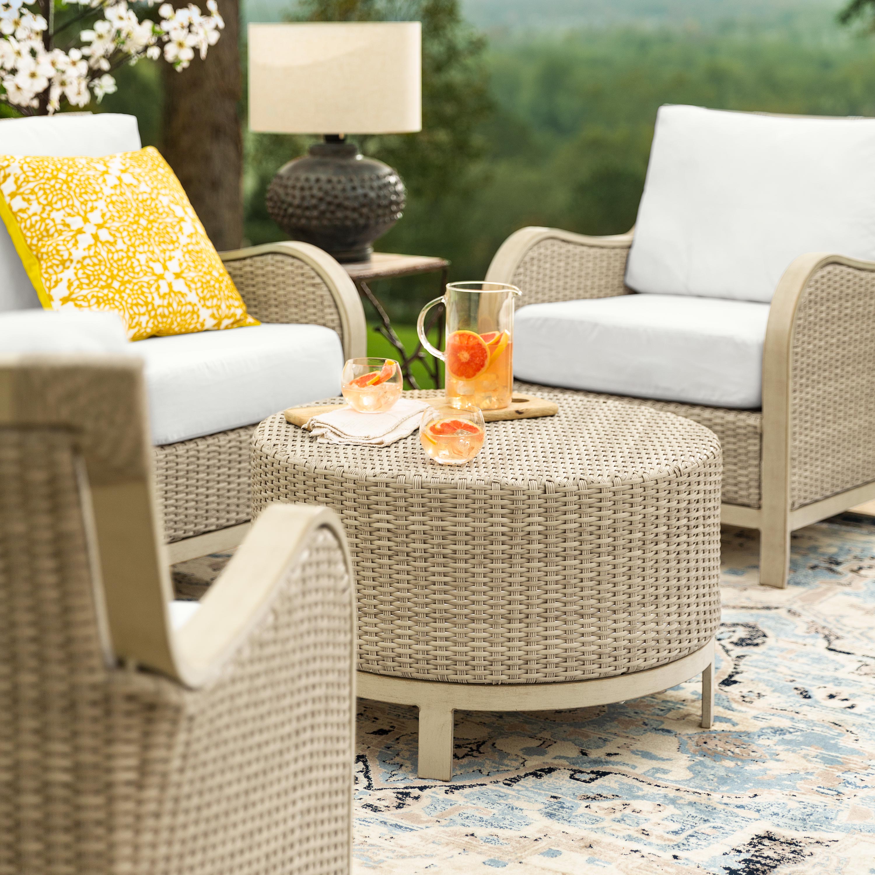 Urbanna Driftwood Premium Wicker Four Piece Set with Cushions