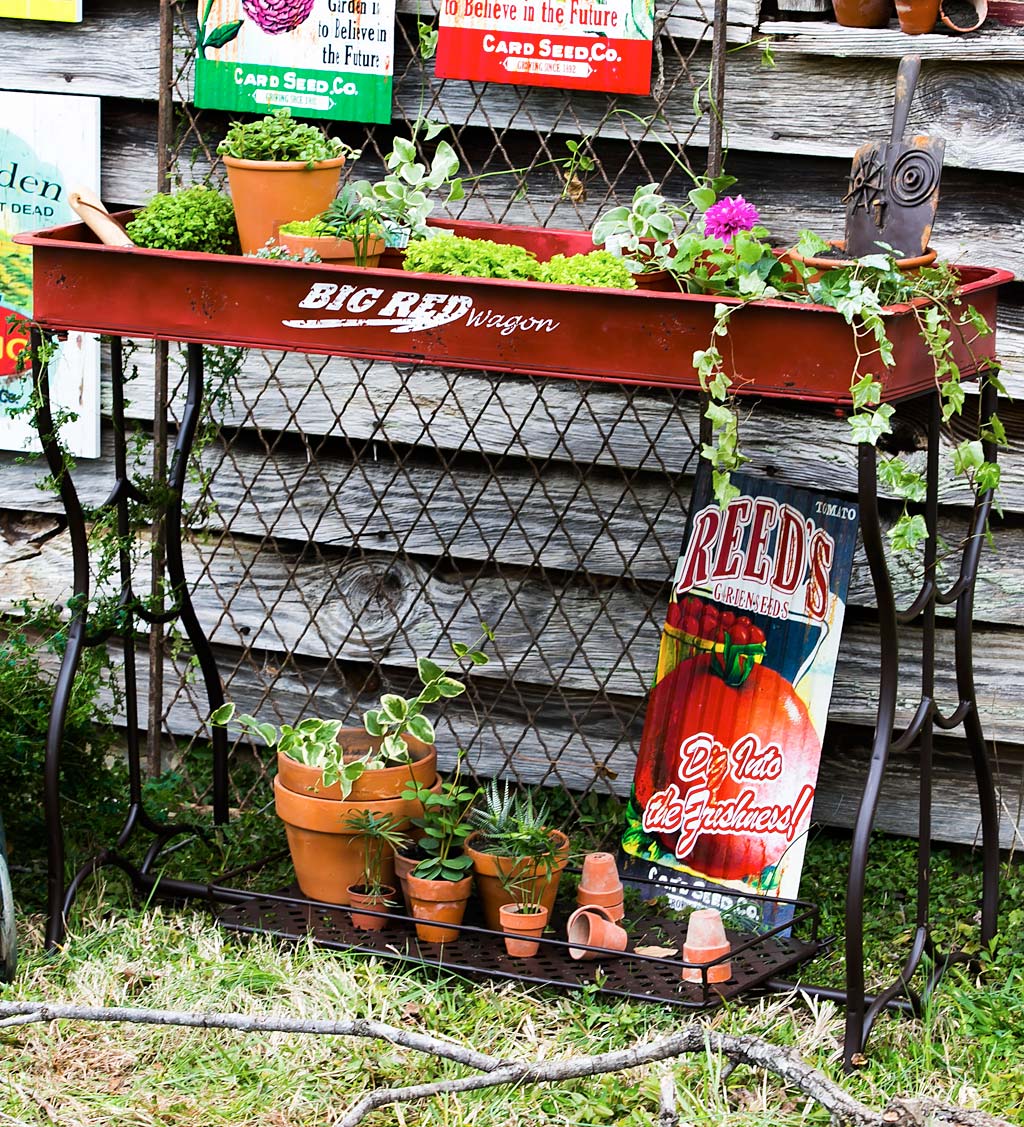 Red Wagon Potting Table