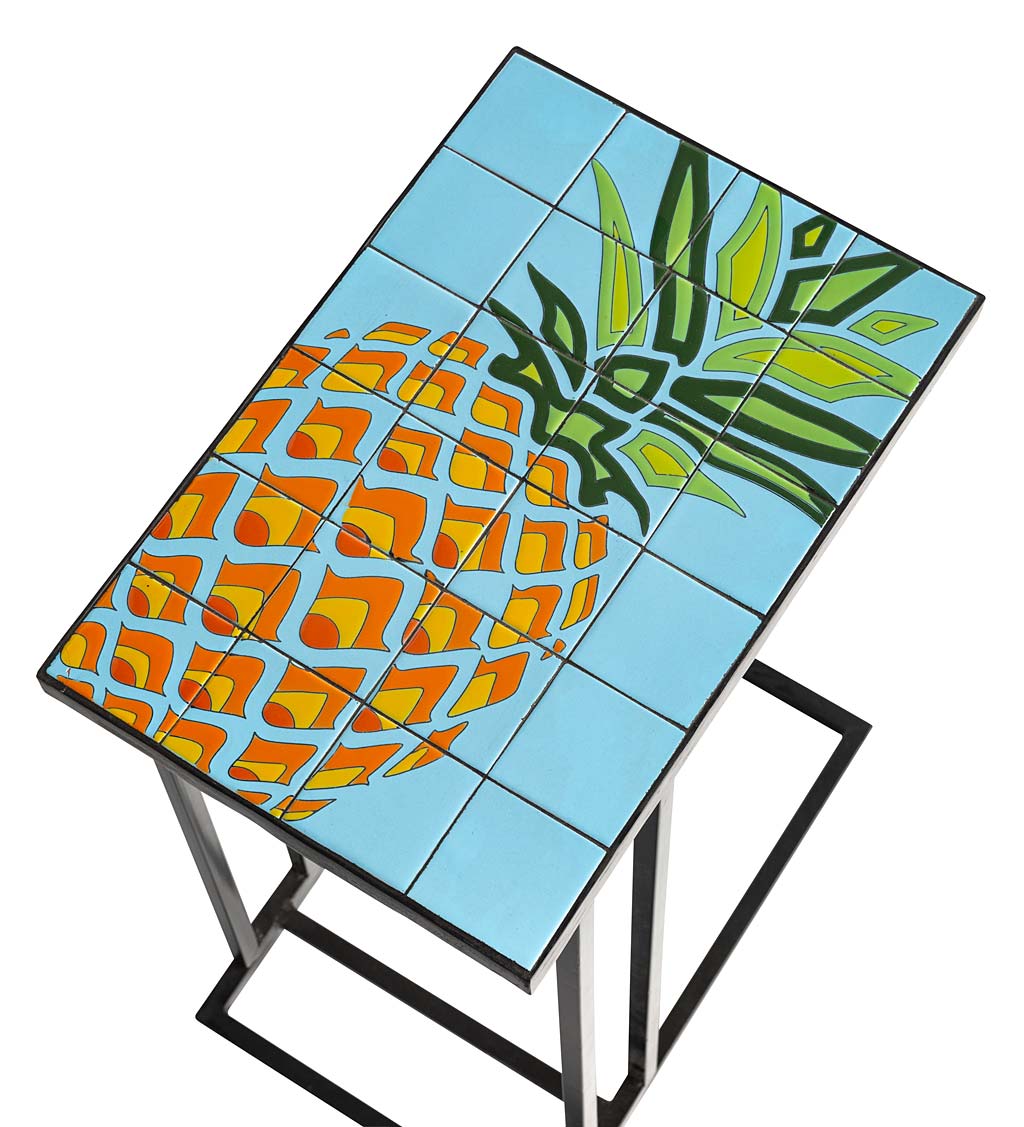 Pineapple Ceramic Tile Pull-Up Table