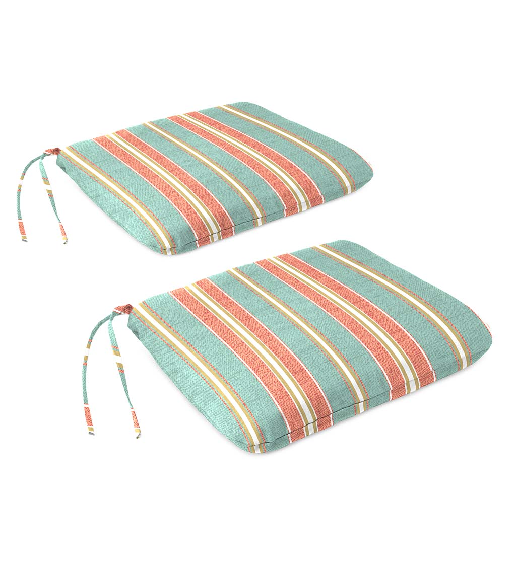 Indoor/Outdoor Classic Chair Cushion with Ties, Set of 2