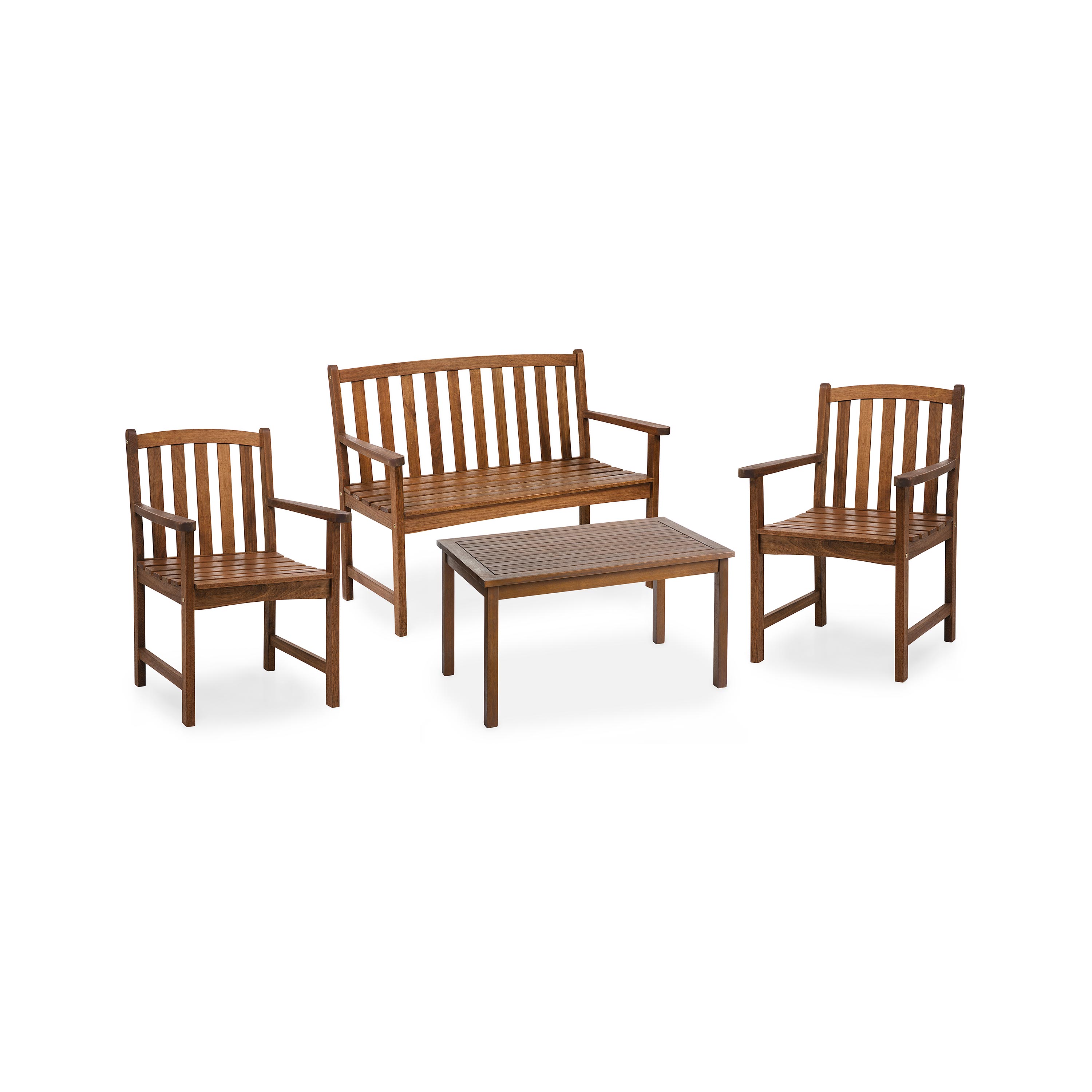 Lancaster Eucalyptus Outdoor Seating, 4-Piece Set - Natural