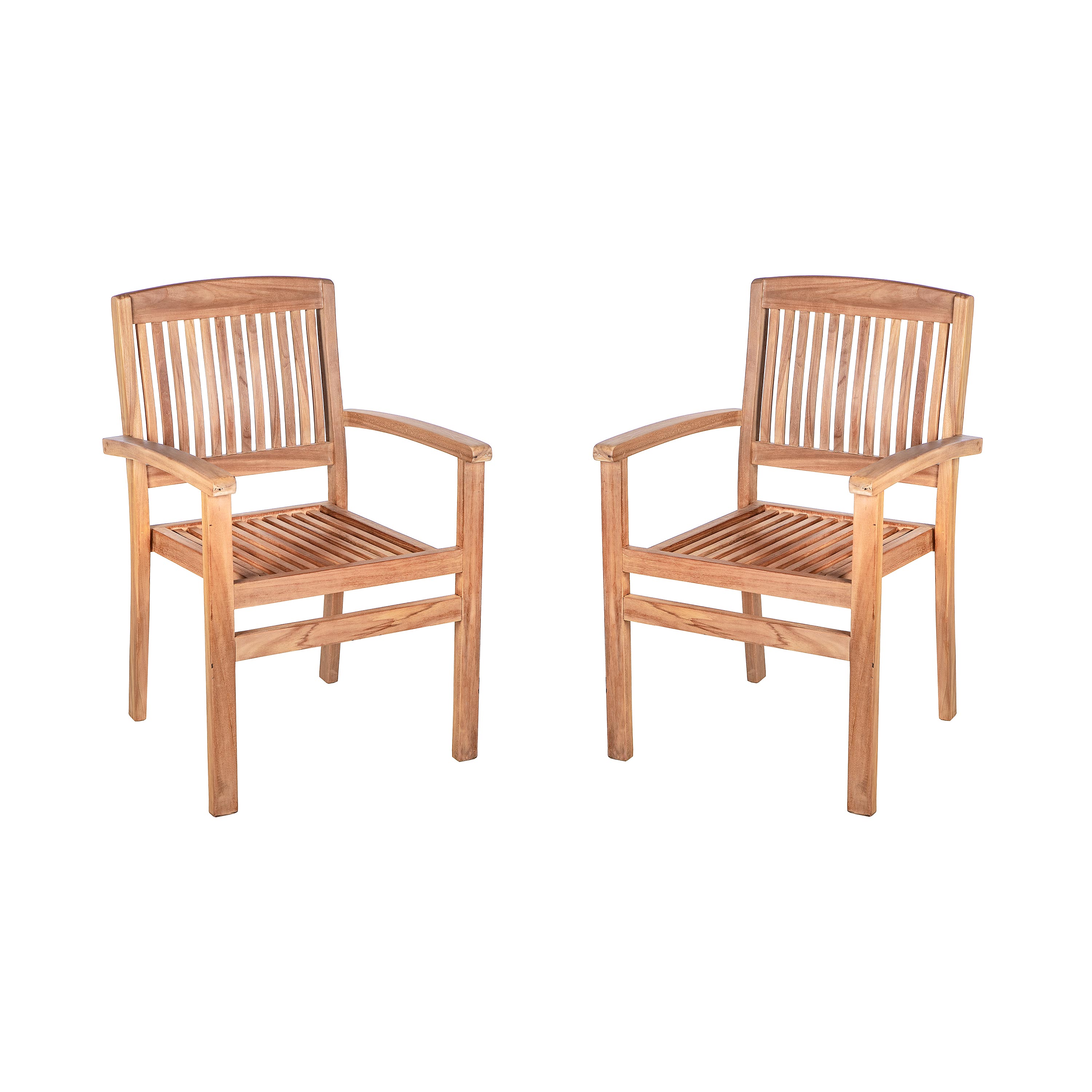 Teak Wood Chairs, Set of 2