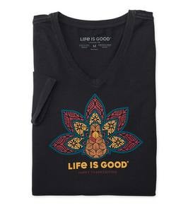 Life Is Good Women's Long Sleeve Crusher Vee Shirt