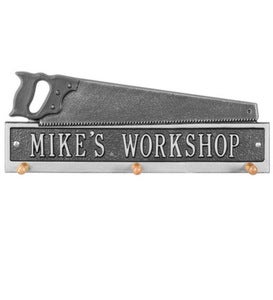 American Made Personalized Saw Hook Plaque In Cast Aluminum