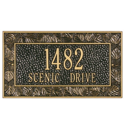 American-Made Personalized Aspen Address Plaque In Cast Aluminum