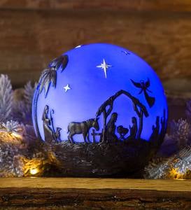 Glowing 3D Christmas Nativity Globe