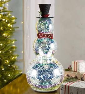 Glass Snowman with 3D Light Effects, Tall