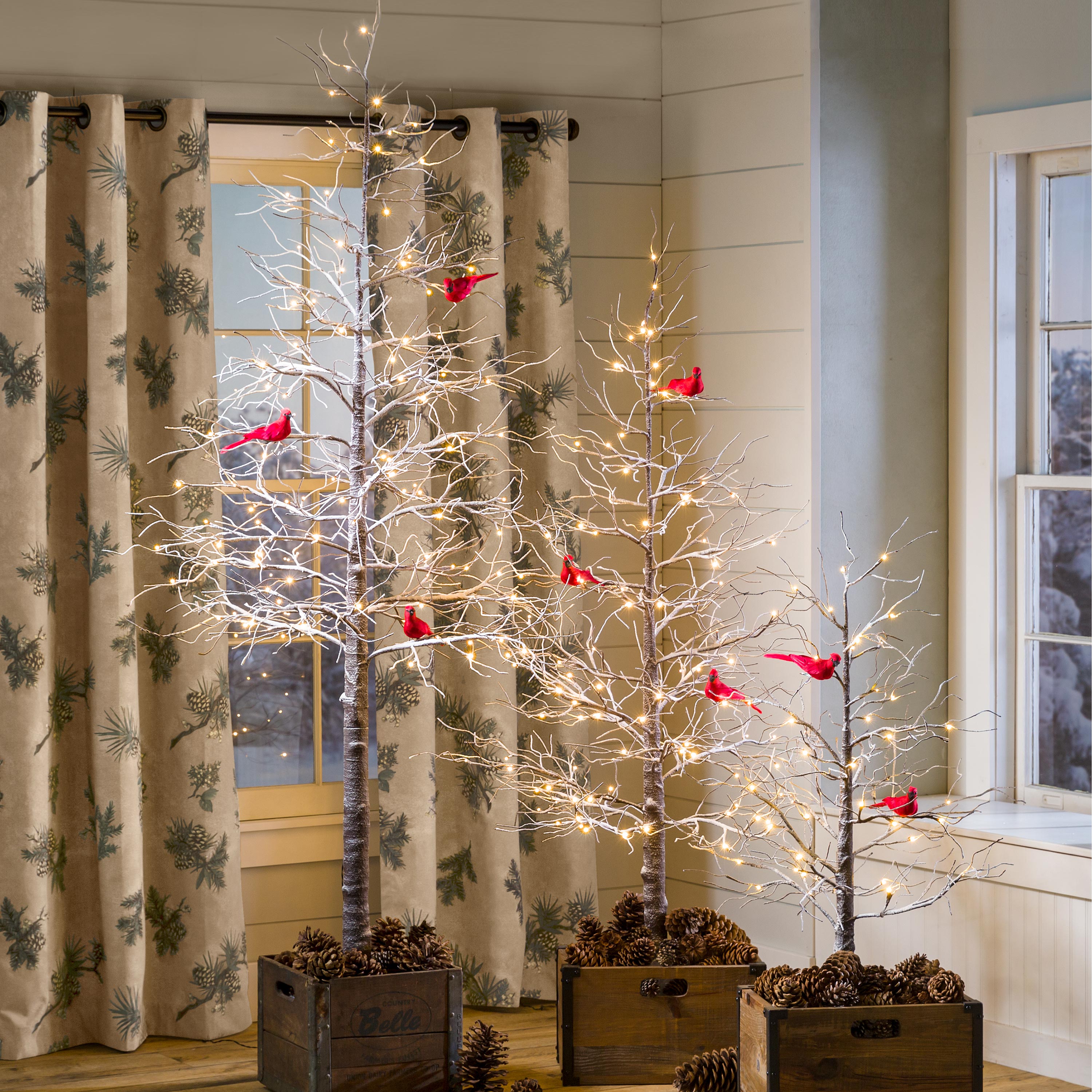 Clip-On Cardinal Christmas Tree Ornaments, Set of 4