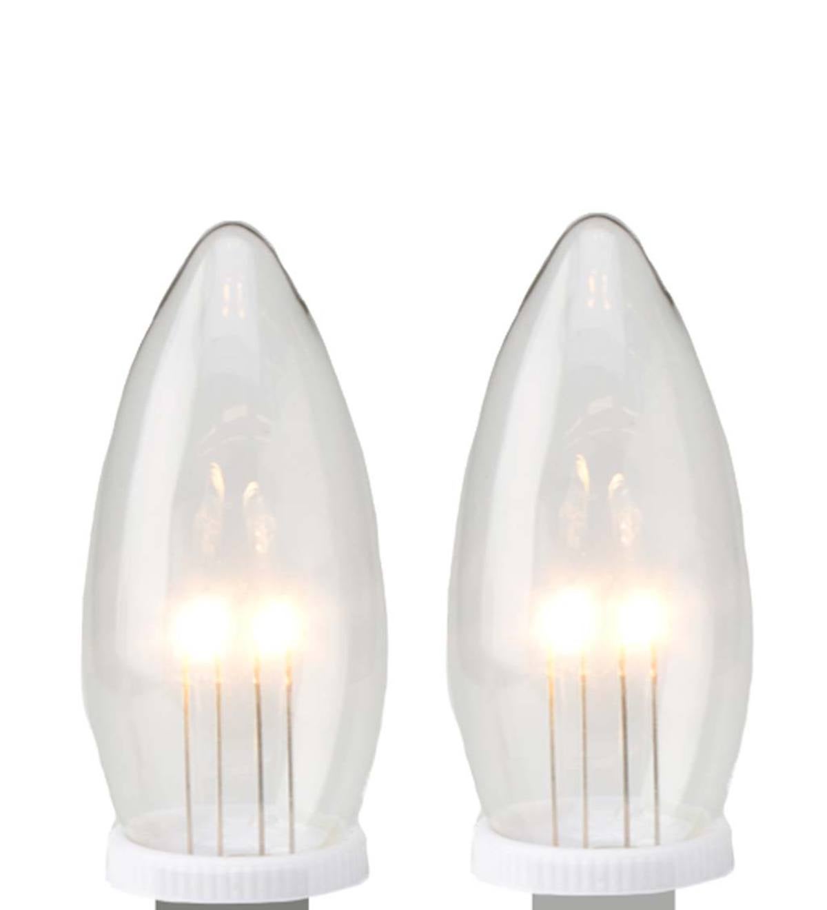 Flickering Outward-Facing LED Replacement Bulbs, Set of 2