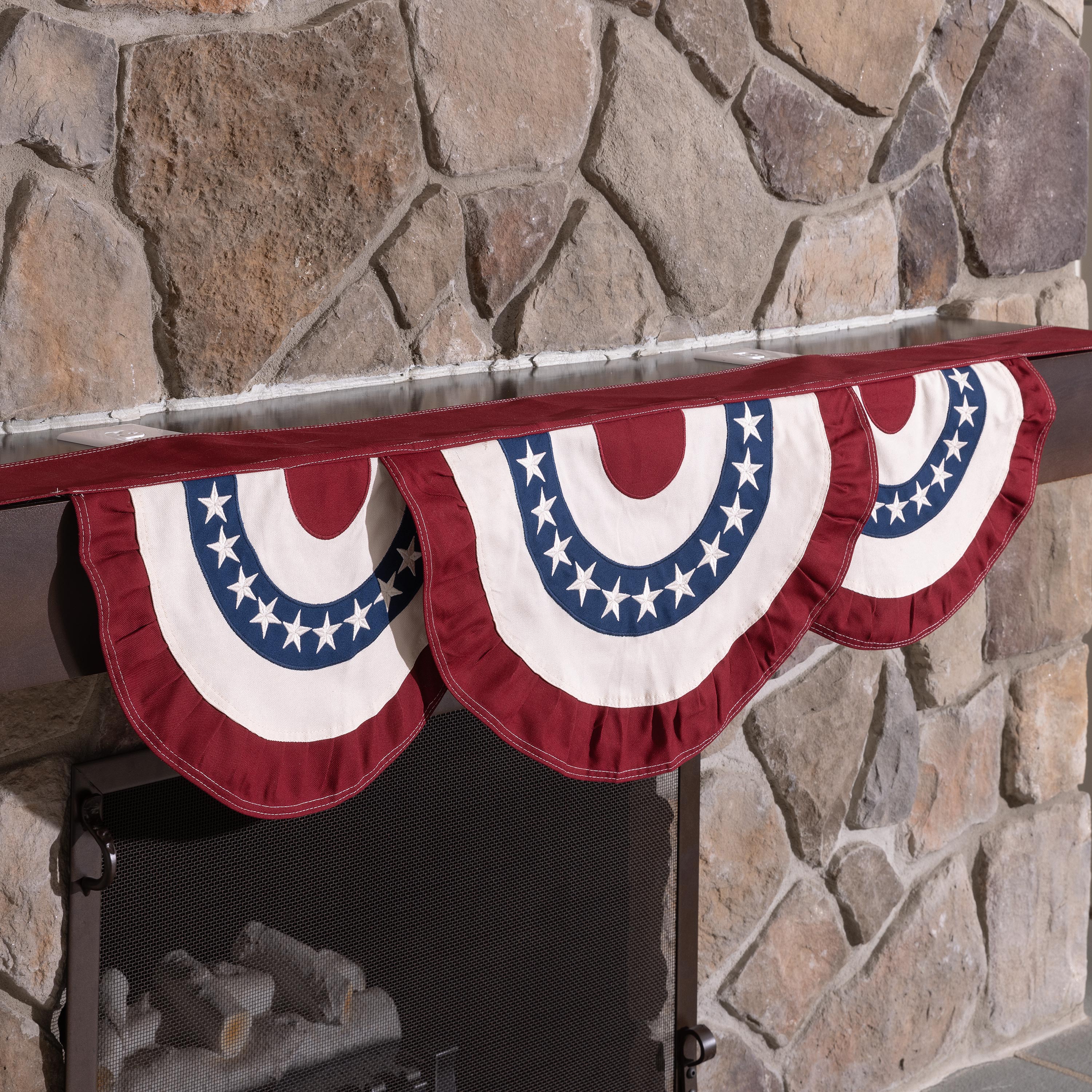 Classic American Flag Fireplace Mantel Bunting