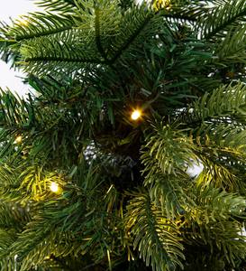 Lighted Tabletop Christmas Tree in White Bucket with Holly Design