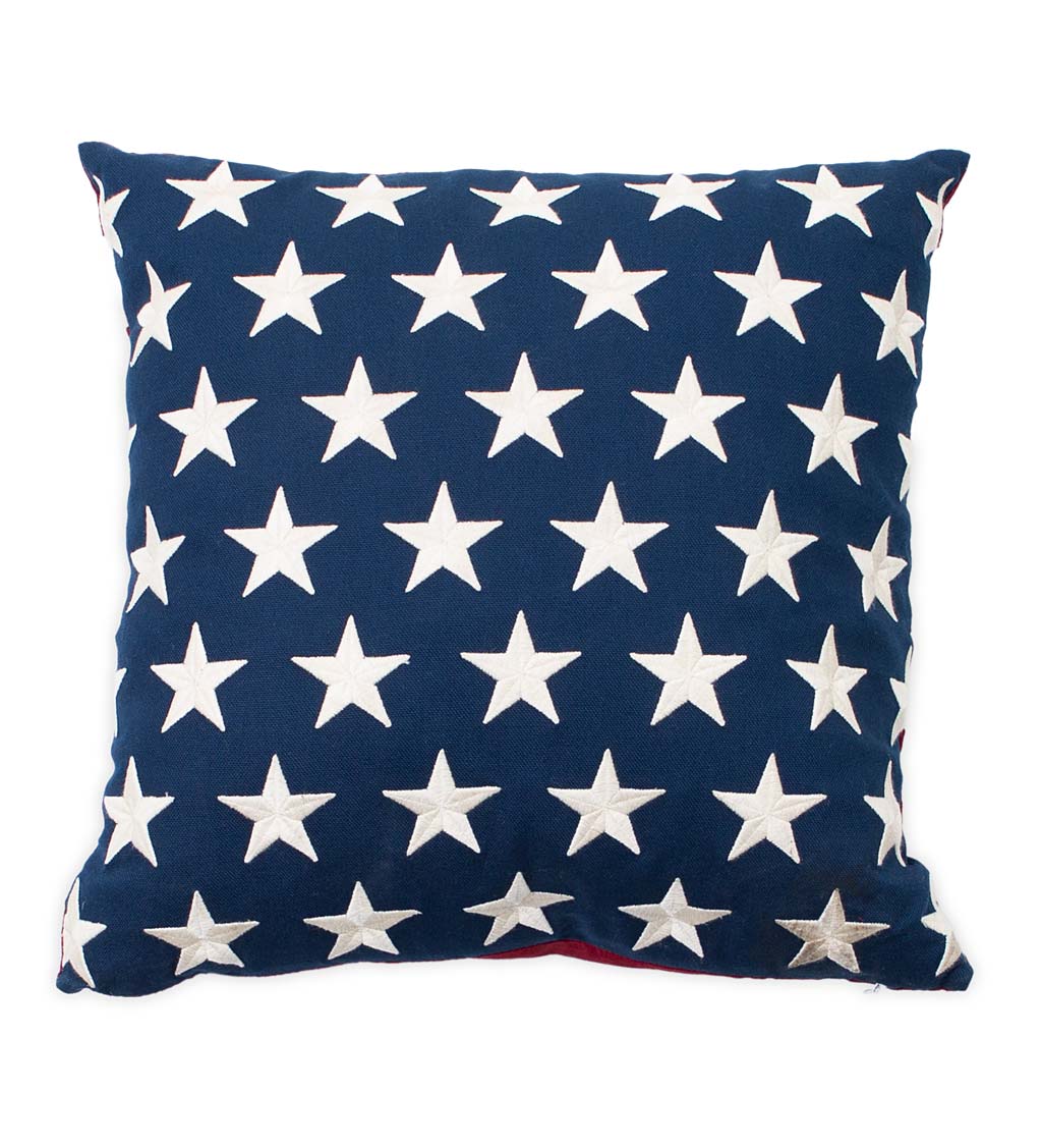 Star-Spangled Double-Sided Cotton Flag Pillow