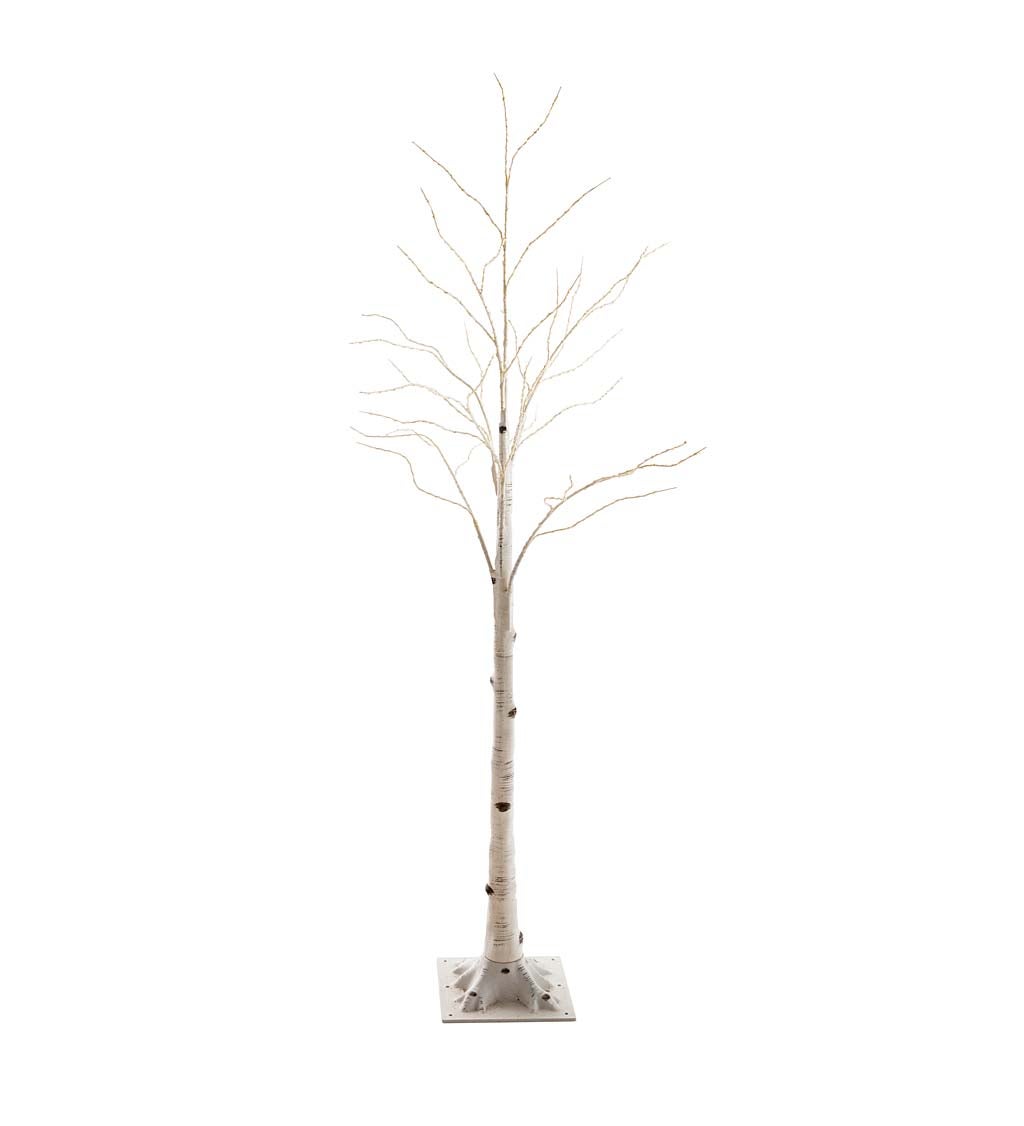 Indoor/Outdoor Birch Tree with Warm White and Multicolor Lights