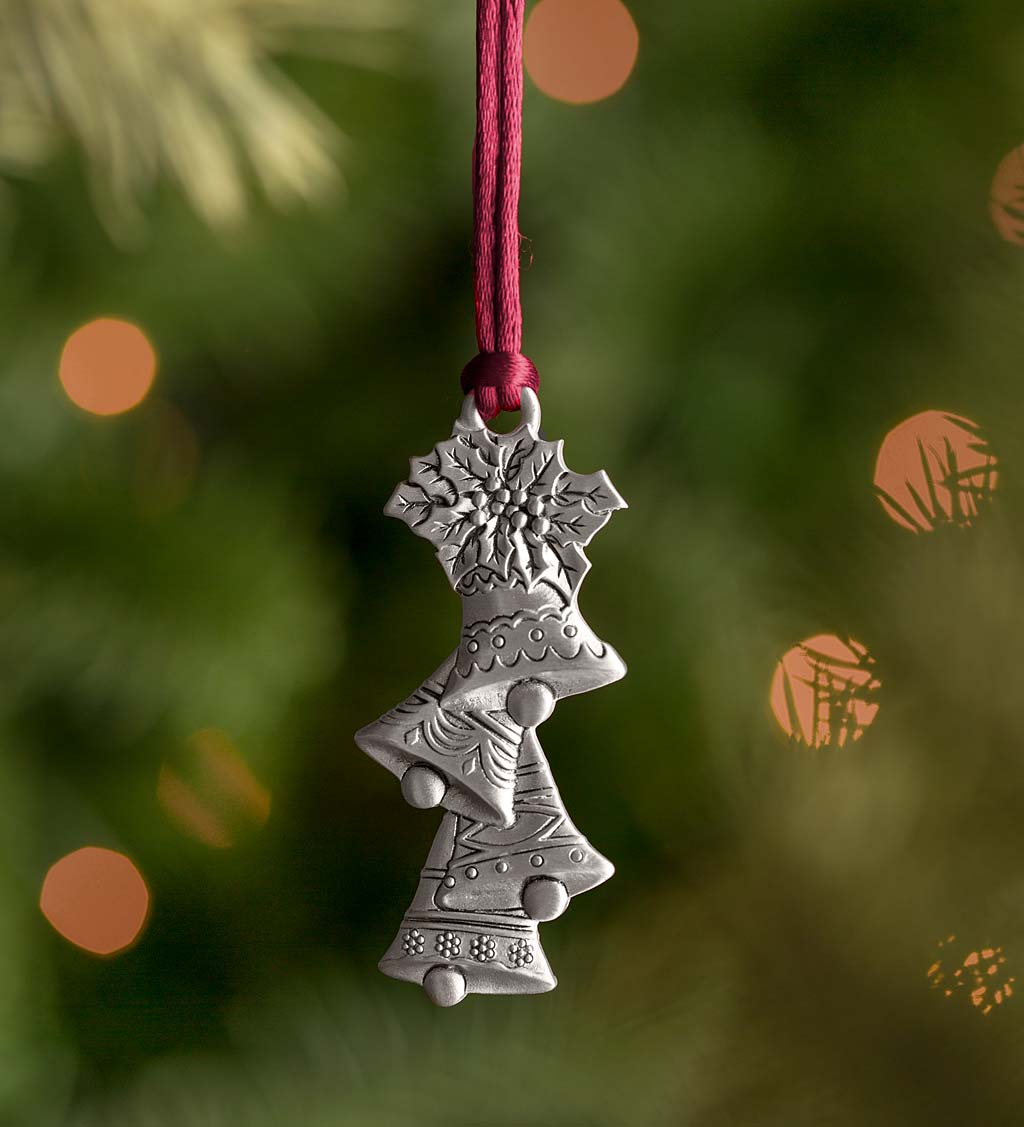 Solid Pewter Christmas Tree Ornament - Fireplace