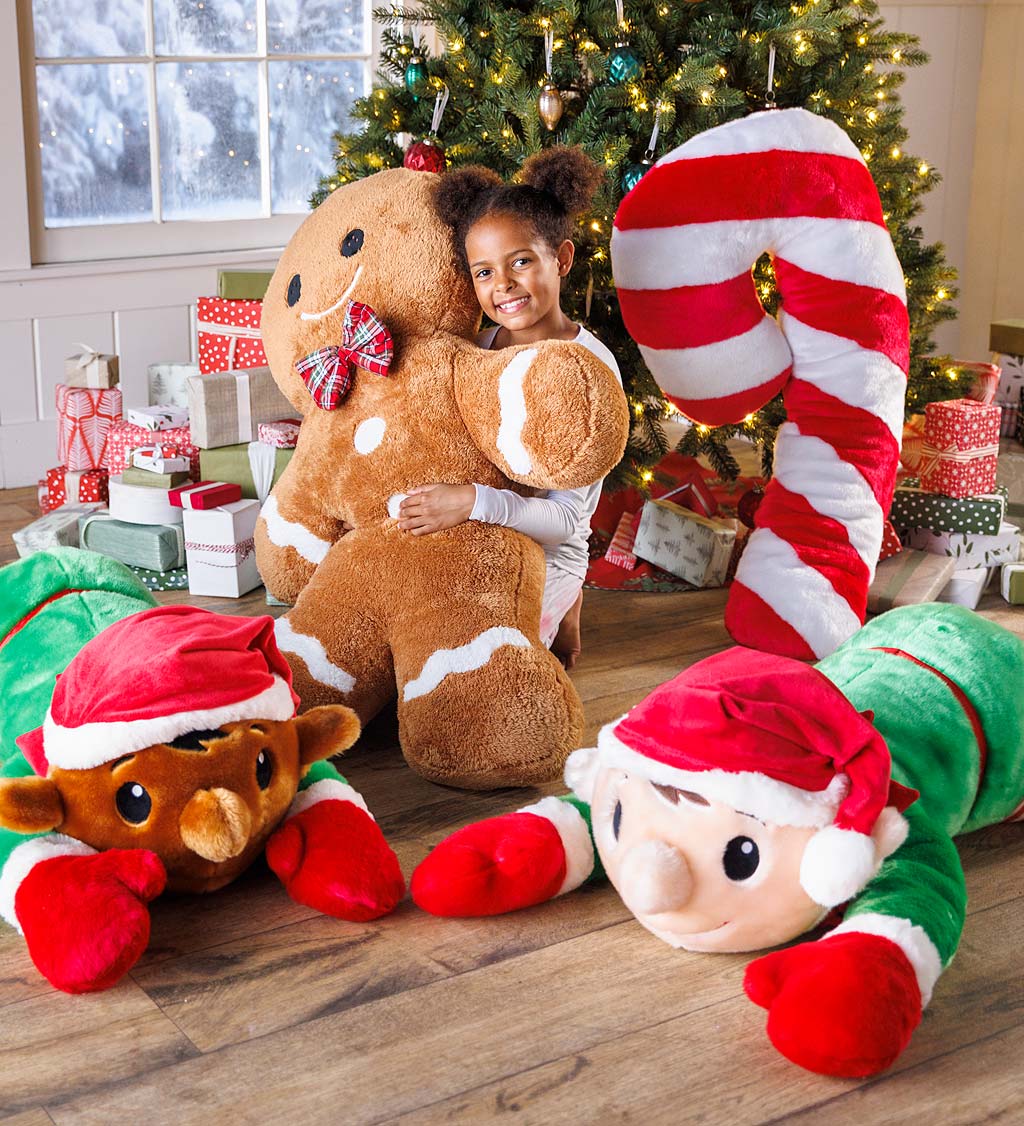 Candy Cane Plush Cuddle Holiday Body Pillow