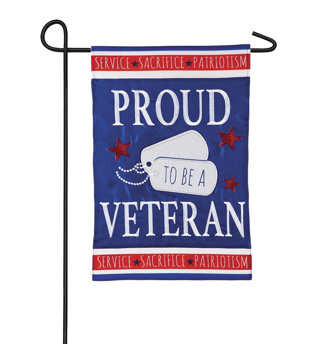 Proud Veteran Americana Garden Flag