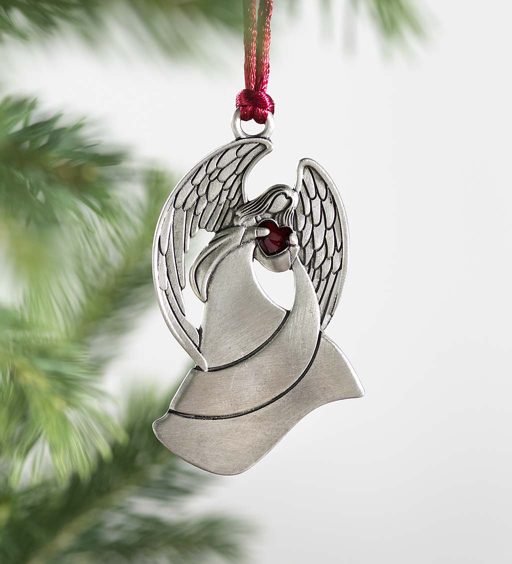 Solid Pewter Christmas Tree Ornament - Angel