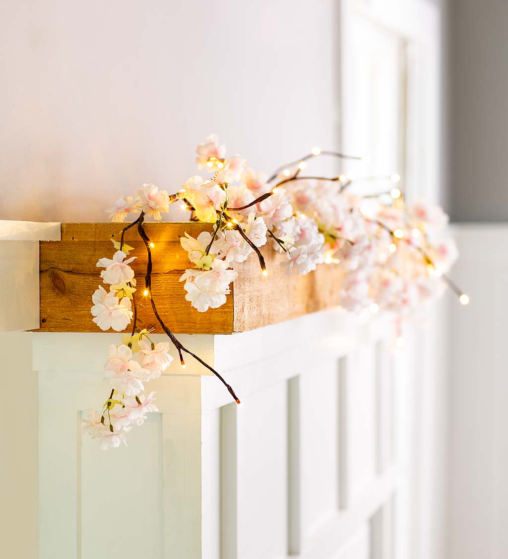 Indoor/Outdoor Lighted Cherry Branch Garland