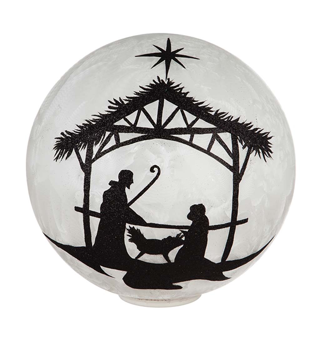 Glitter Nativity LED Luminary Ball