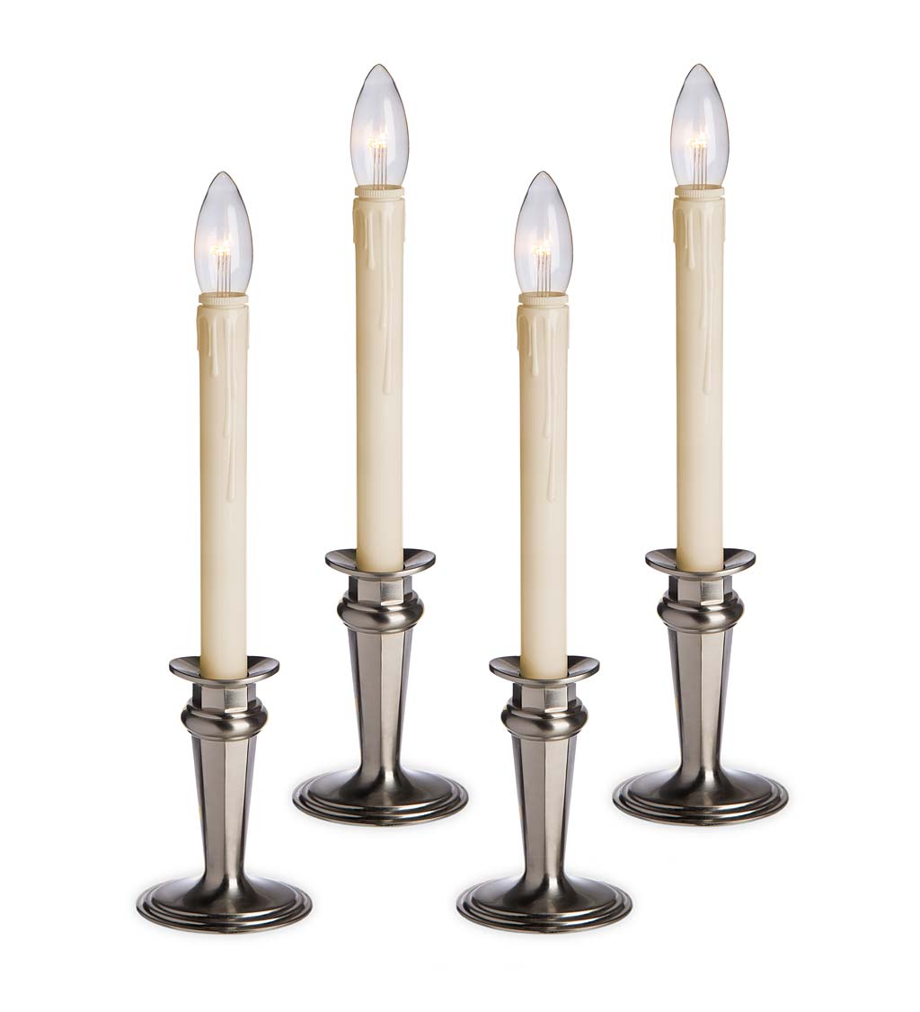 Traditional Adjustable Window Candles with Timer and Remote, Set of 2