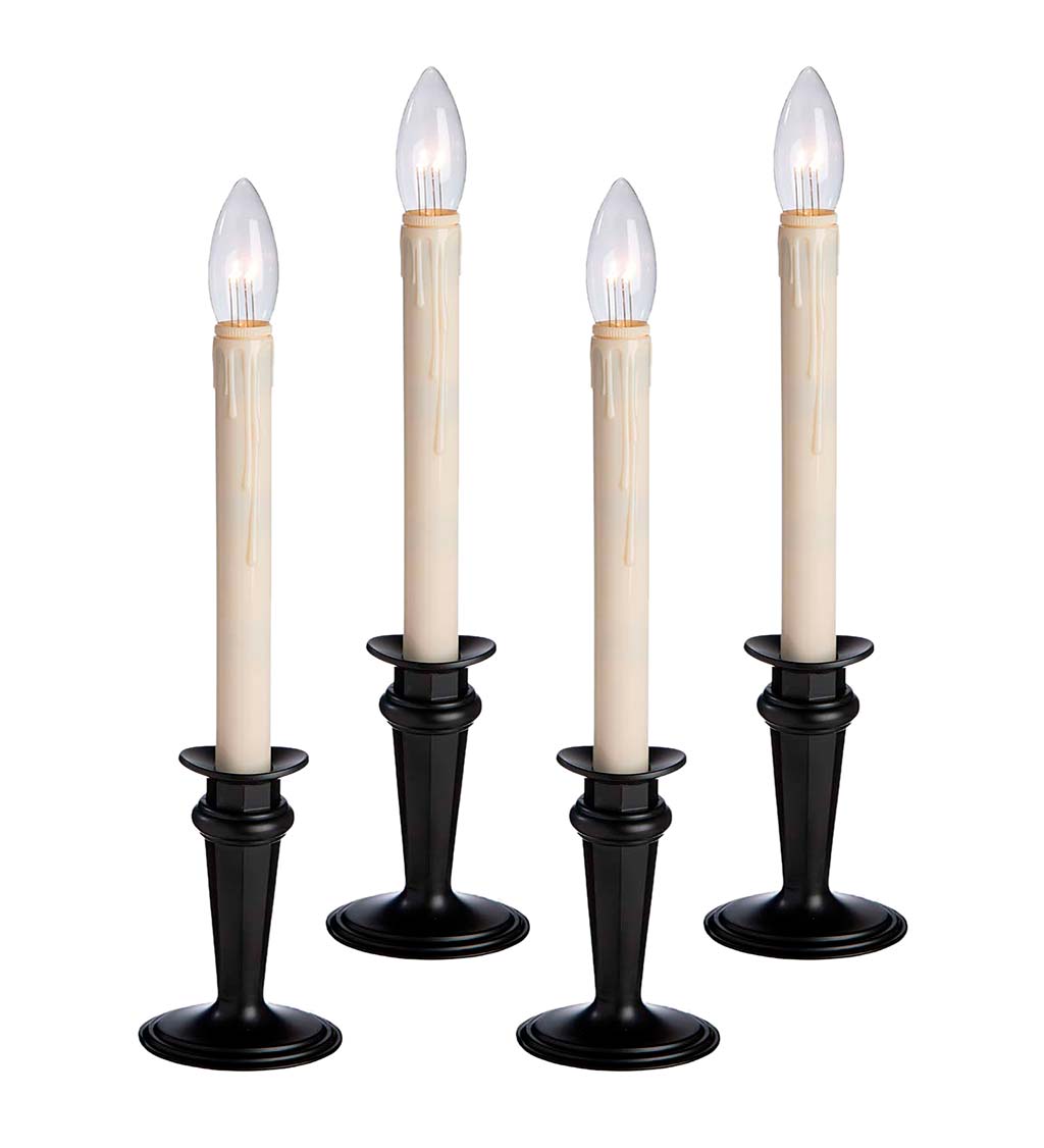 Traditional Adjustable Window Candles with Timer and Remote, Set of 2