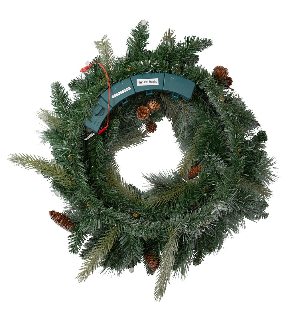 Winter Frost Lighted Holiday Wreath, 24"