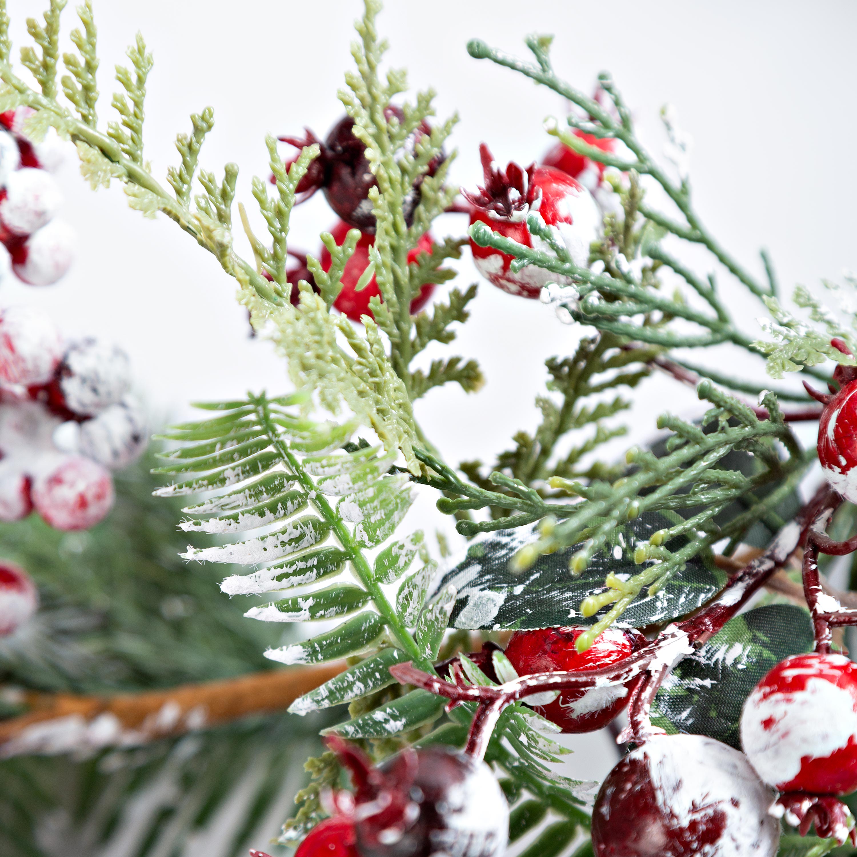 Edinburg Frosted Berries and Pine Boughs Holiday Garland
