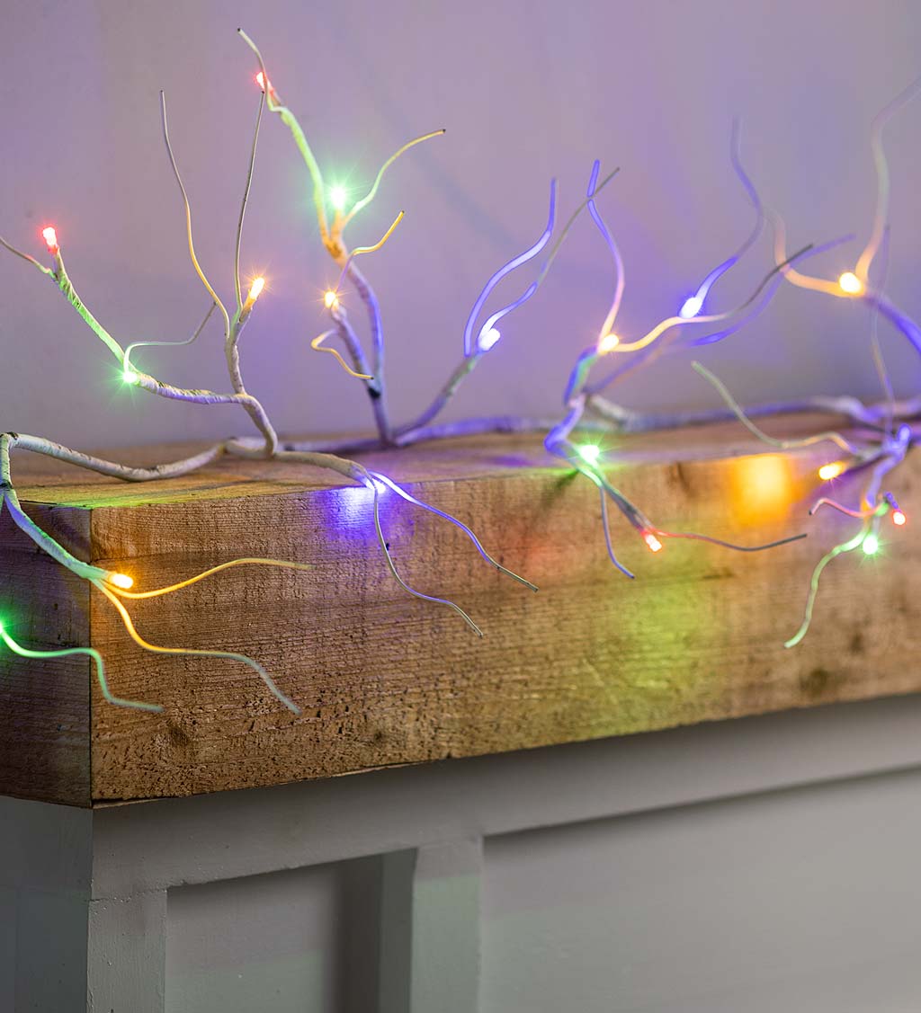 Birch Twig Garland with Dual-Function Lights