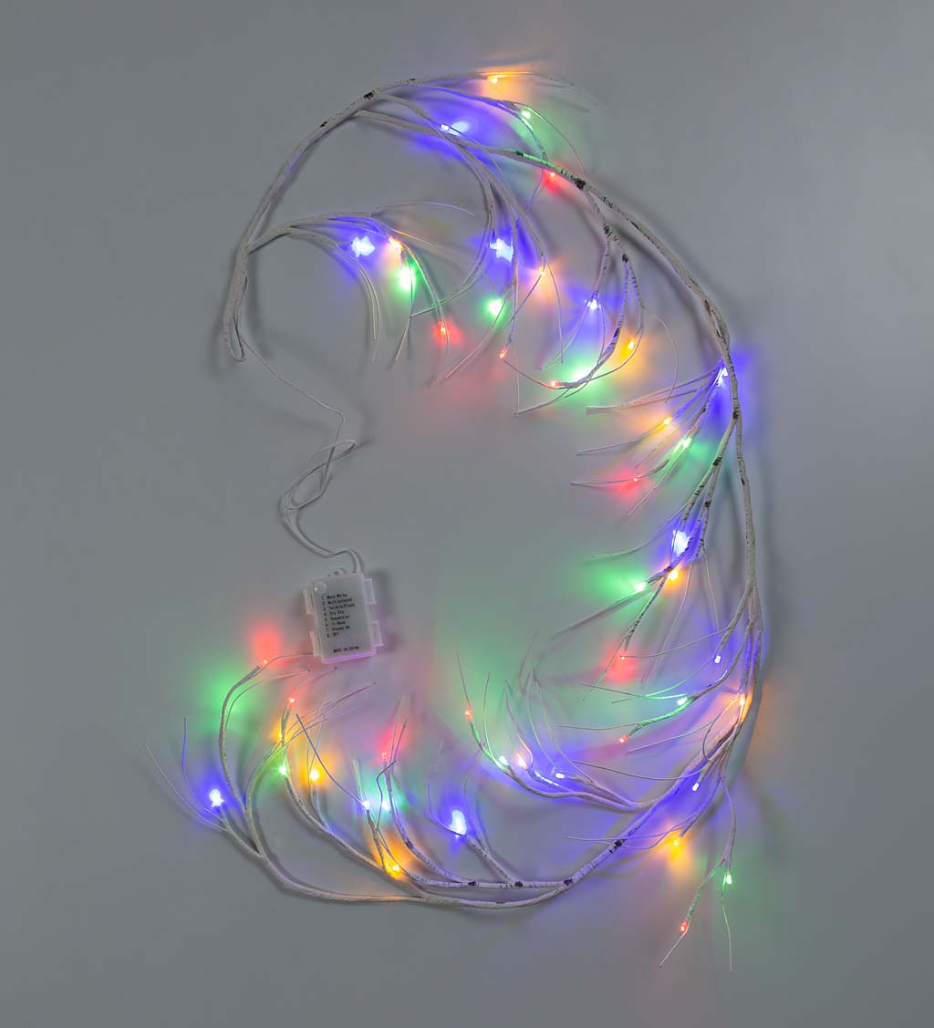 Birch Twig Garland with Dual-Function Lights