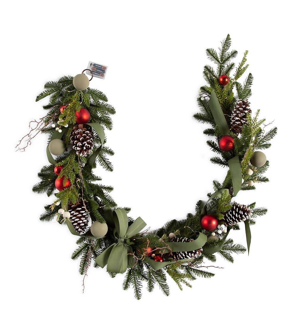 Peaceful Pine Lighted Holiday Garland