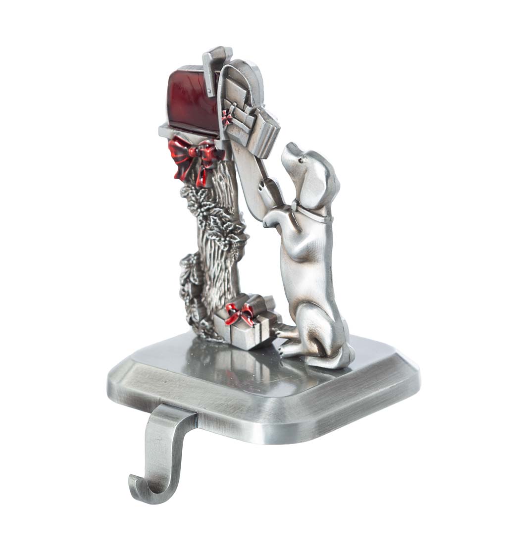 Dog At The Mailbox Christmas Stocking Hanger