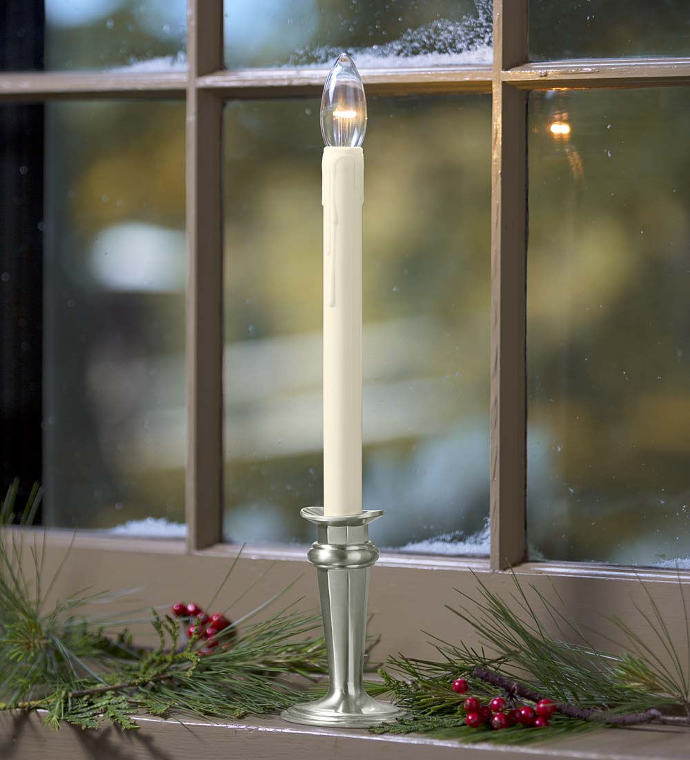 Traditional Adjustable Window Candles with Timer and Remote, Set of 2