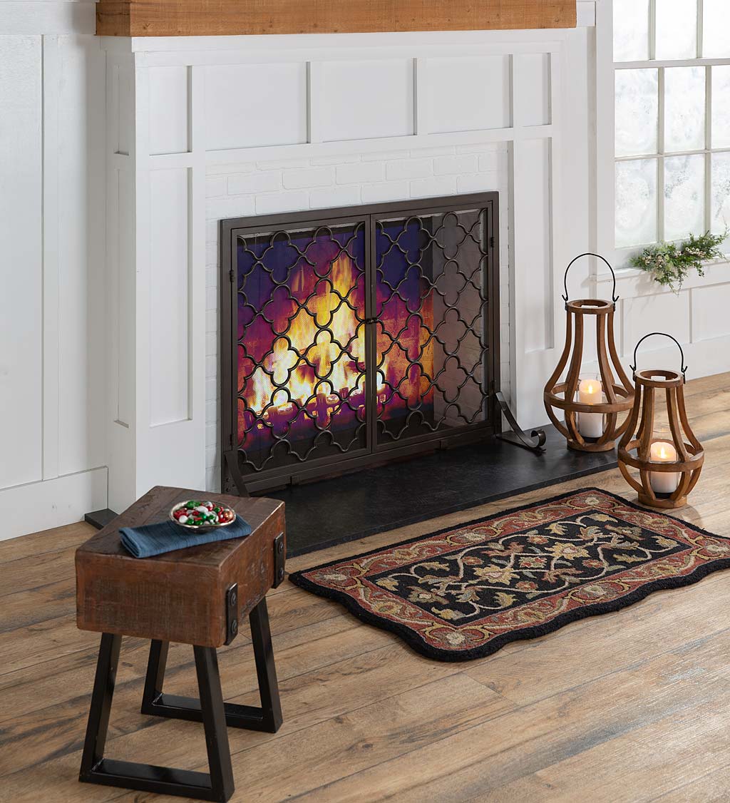 Small Artisanal Reclaimed Wood Lantern With Glass Cylinder