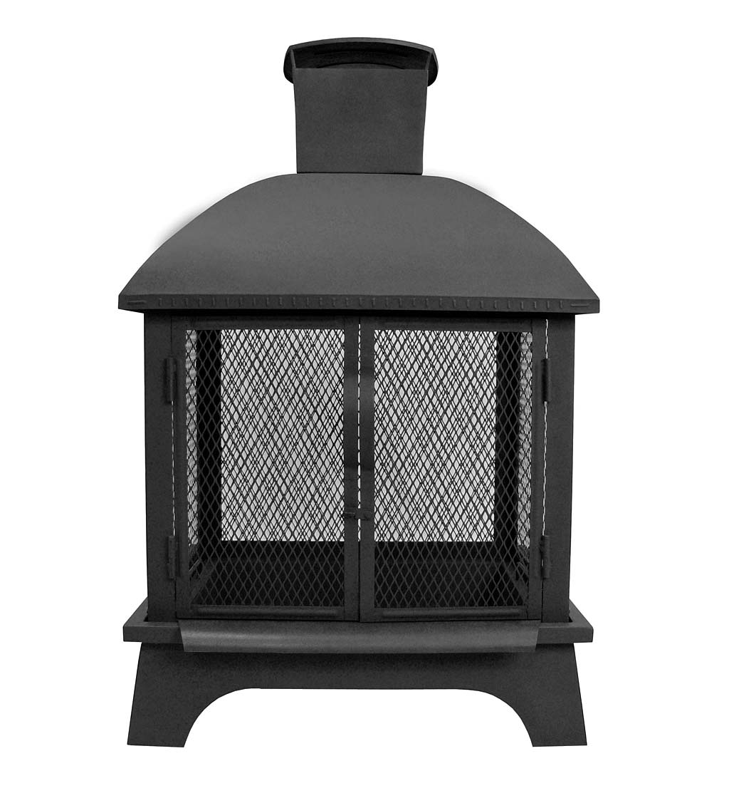 Redford Fireplace-Style Wood-Burning Fire Pit with Chimney