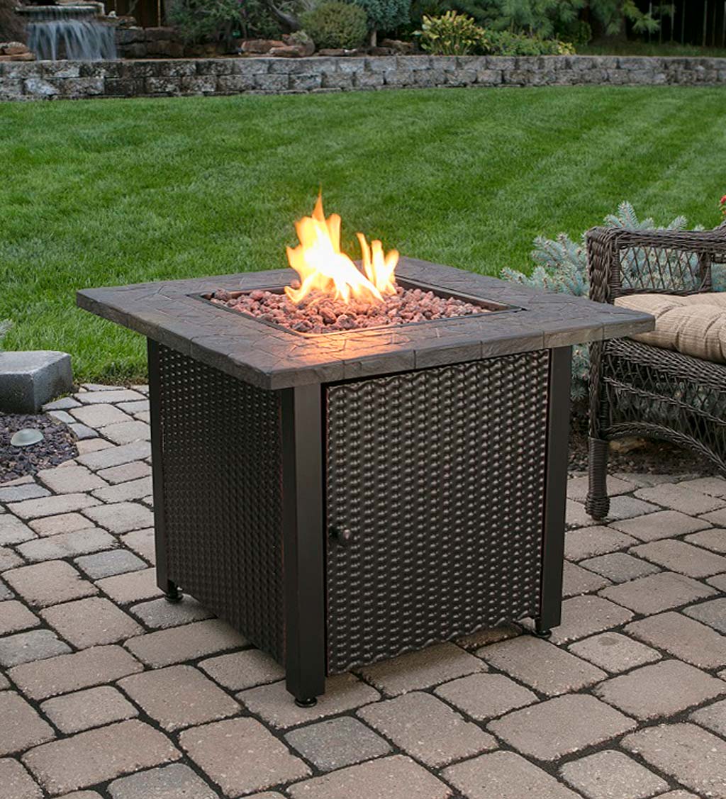 Blackwell Outdoor LP Gas Fire Pit with Resin Tile Top, 30"