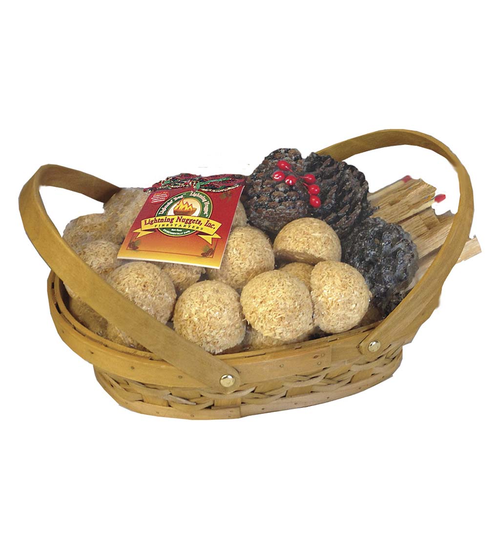 Fire Starter Gift Set in Picnic Basket