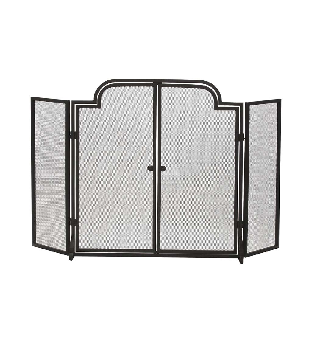 Tri-Fold Arched Firescreen with Doors