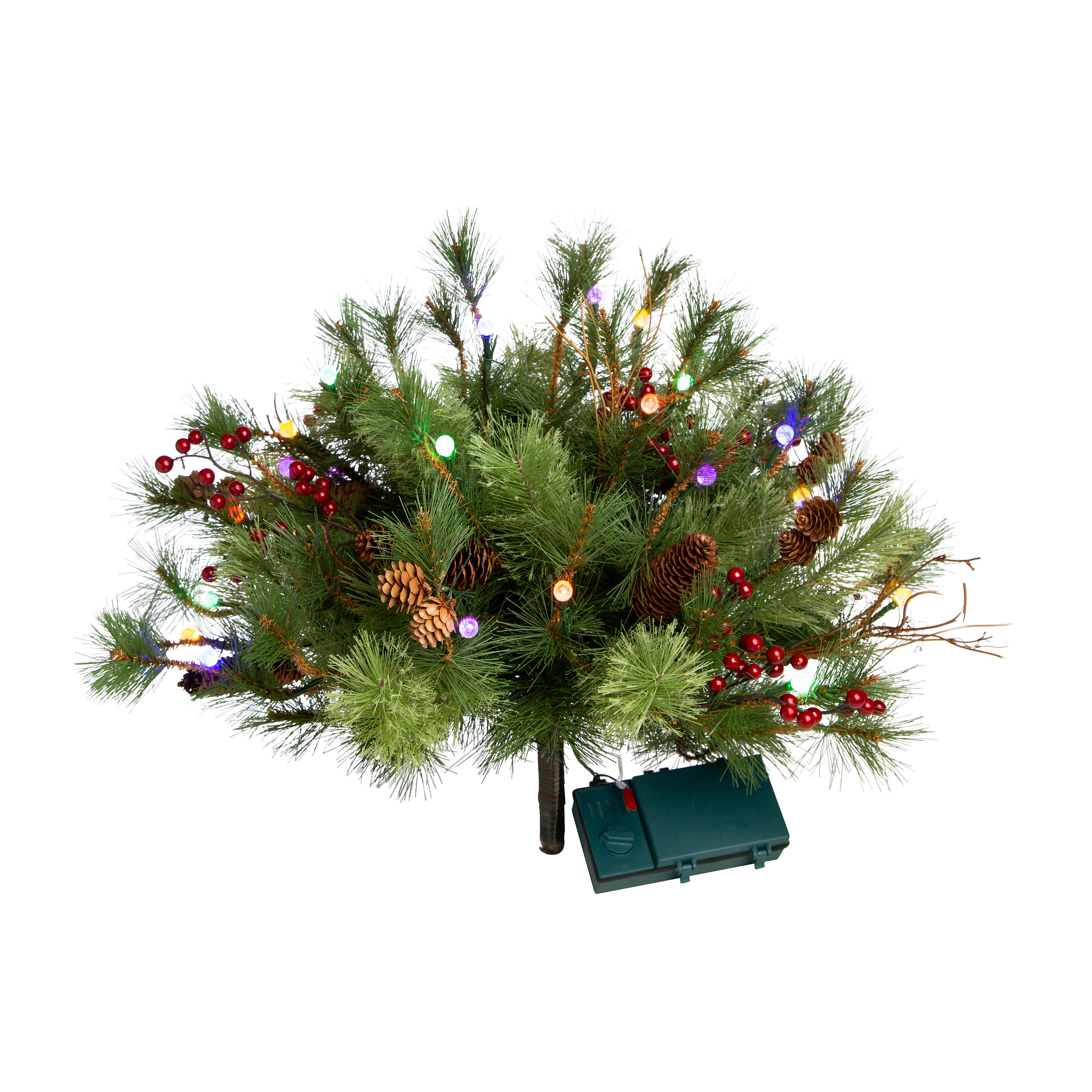 Indoor/Outdoor Blue Ridge Garland with Battery-Operated Dual-Function Lights