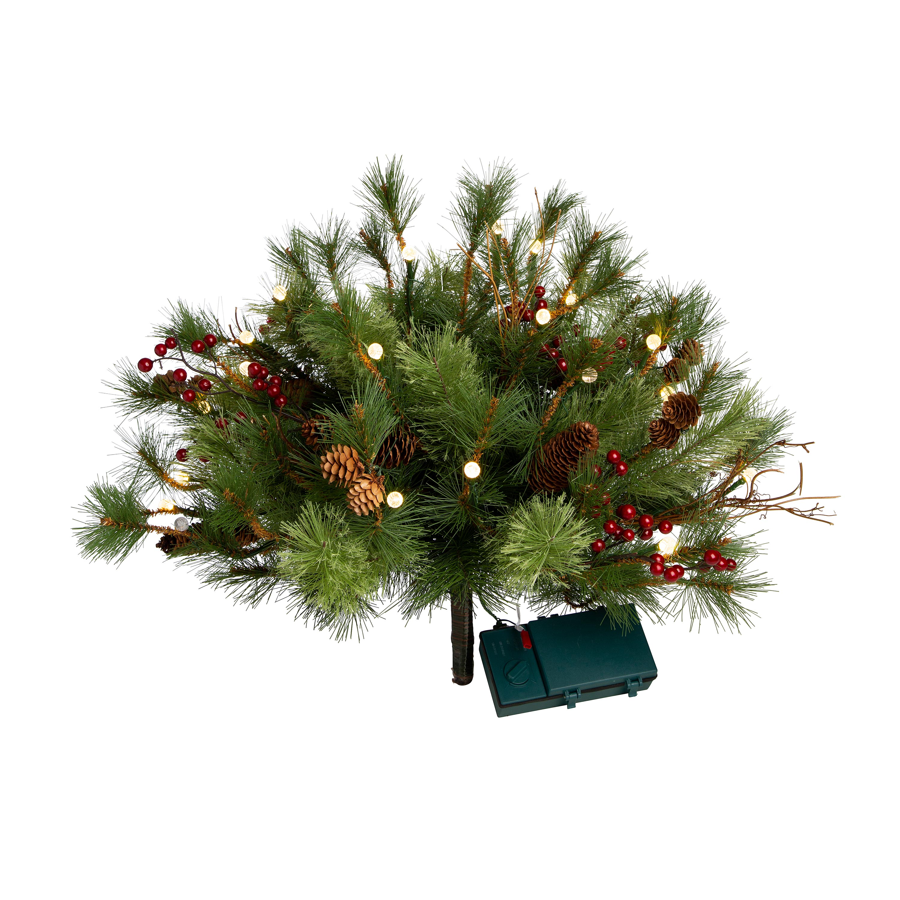 Indoor/Outdoor Blue Ridge Garland with Battery-Operated Dual-Function Lights