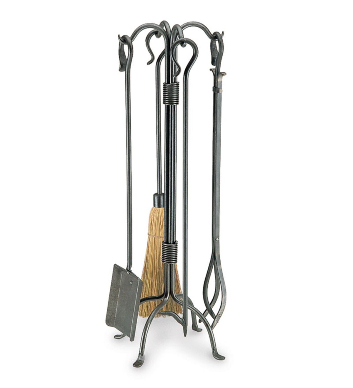 Shepherd's Crook Fireplace Tool Set In Vintage Iron Finish